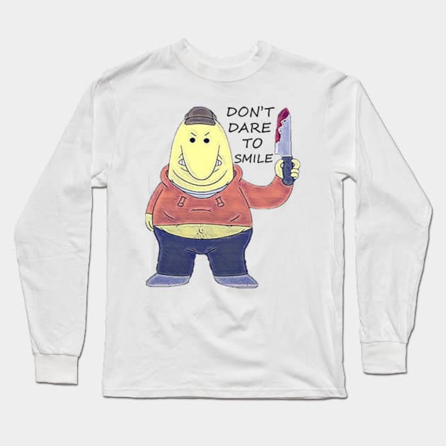 Don't Dare To Smile - Funny Smiling Friends Charlie Character Long Sleeve T-Shirt by Pharaoh Shop